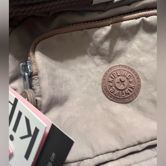 NWT KIPLING Dusty Taupe Nylon Huebi Crossbody - Picture 7 of 8